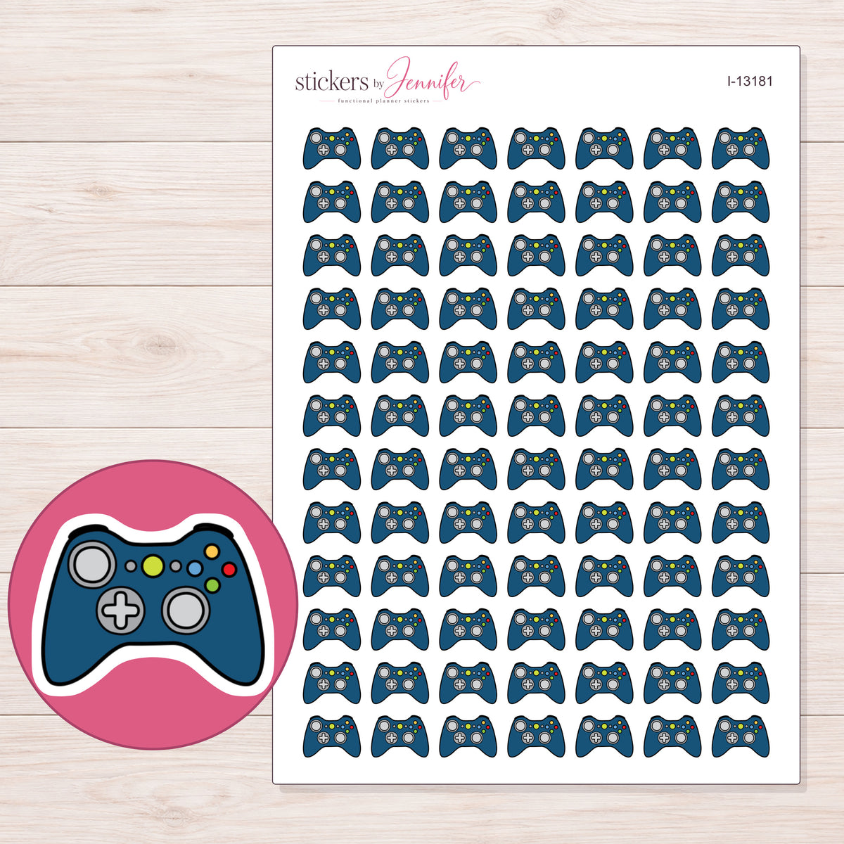 I-13181 planner sticker sheet with enlarged sticker detail