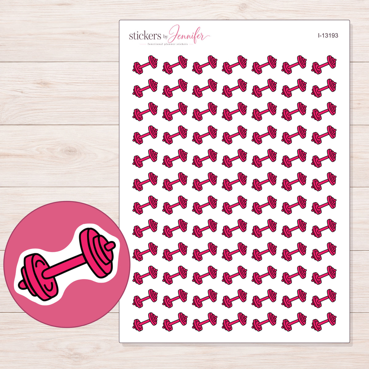 I-13193 planner sticker sheet with enlarged sticker detail