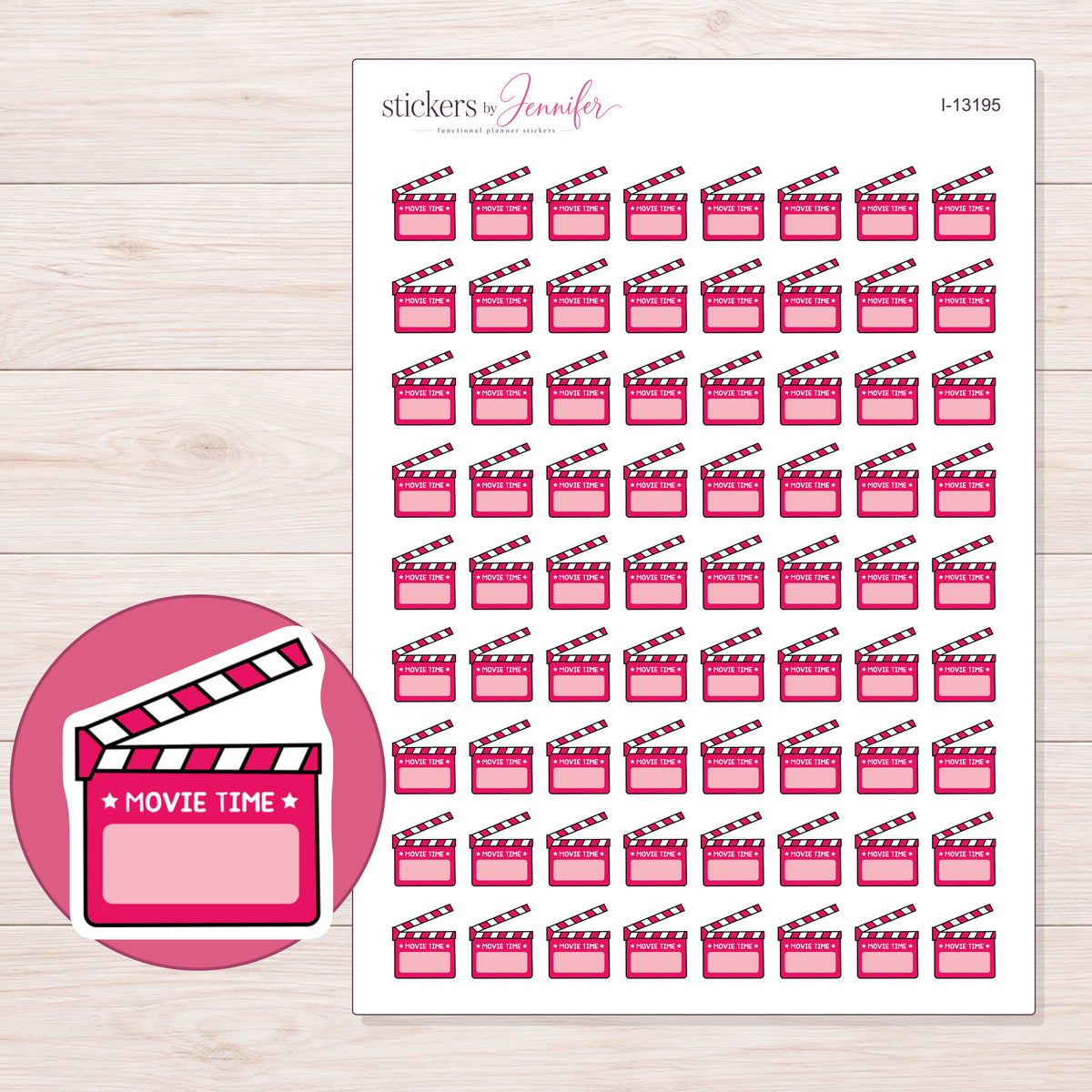 I-13195 planner sticker sheet with enlarged sticker detail
