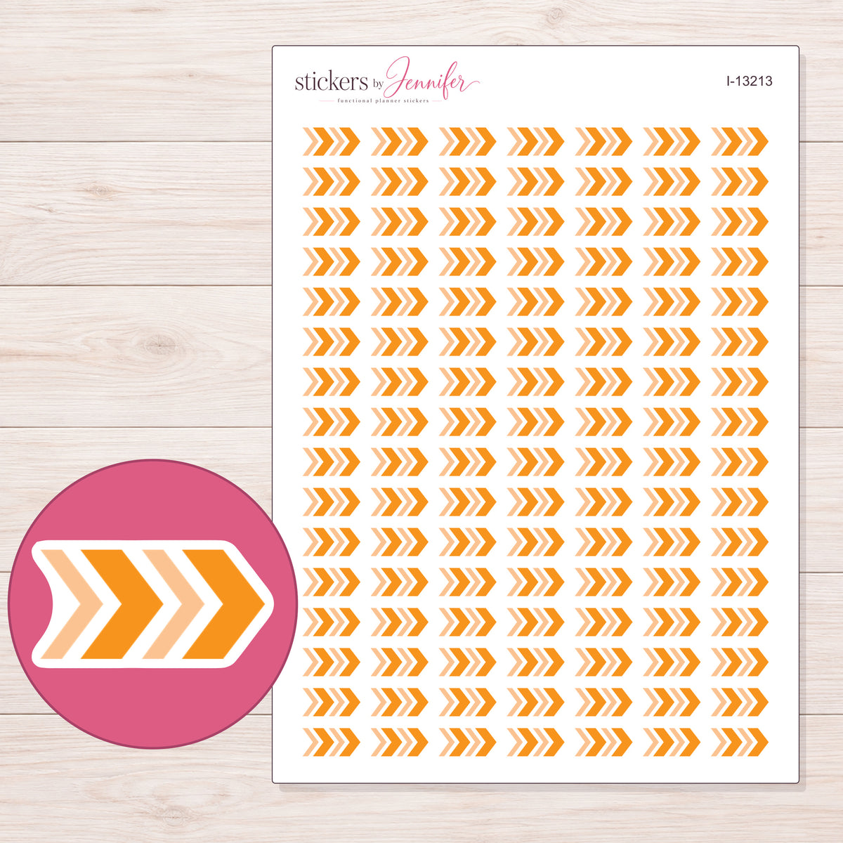 I-13213 planner sticker sheet with enlarged sticker detail