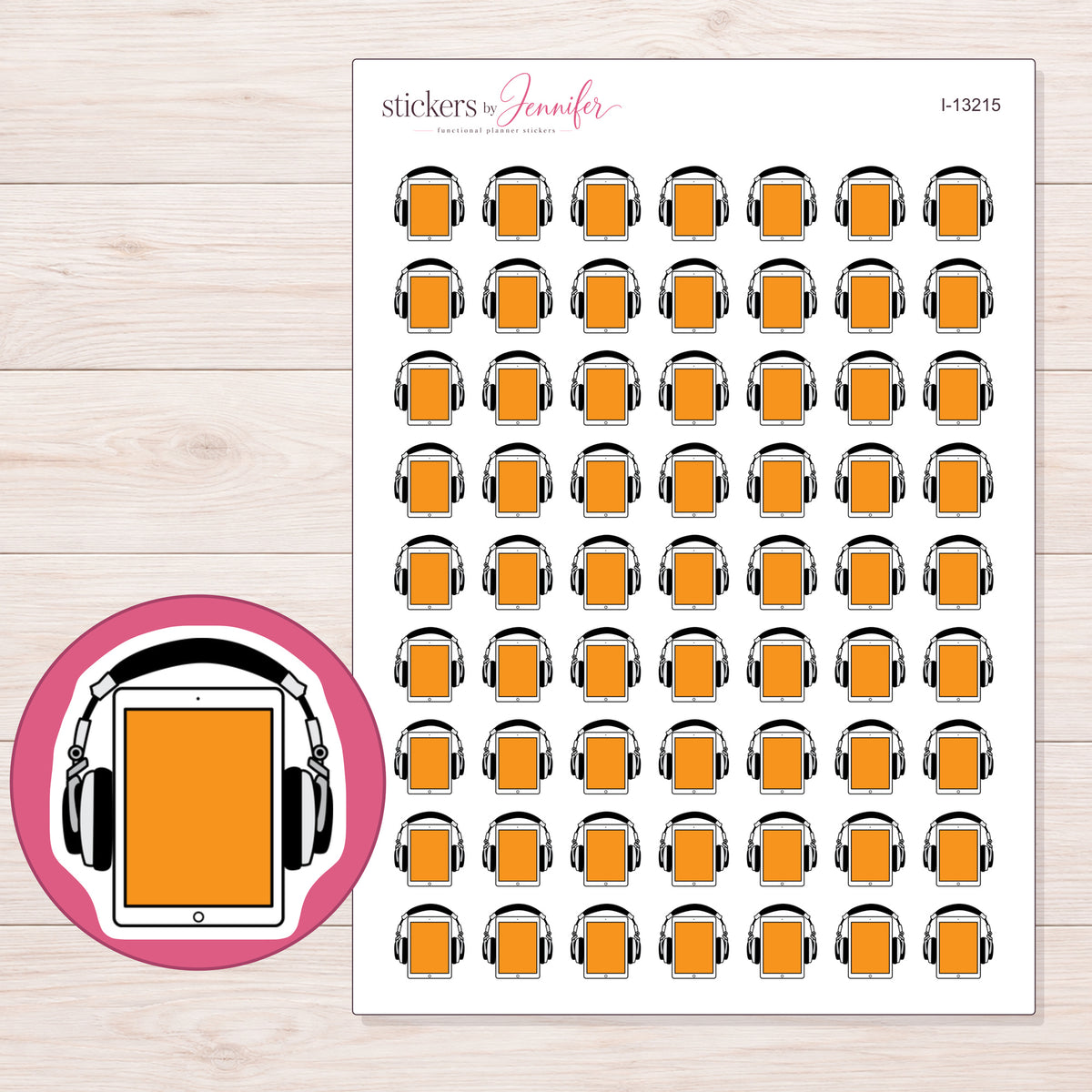 I-13215 planner sticker sheet with enlarged sticker detail