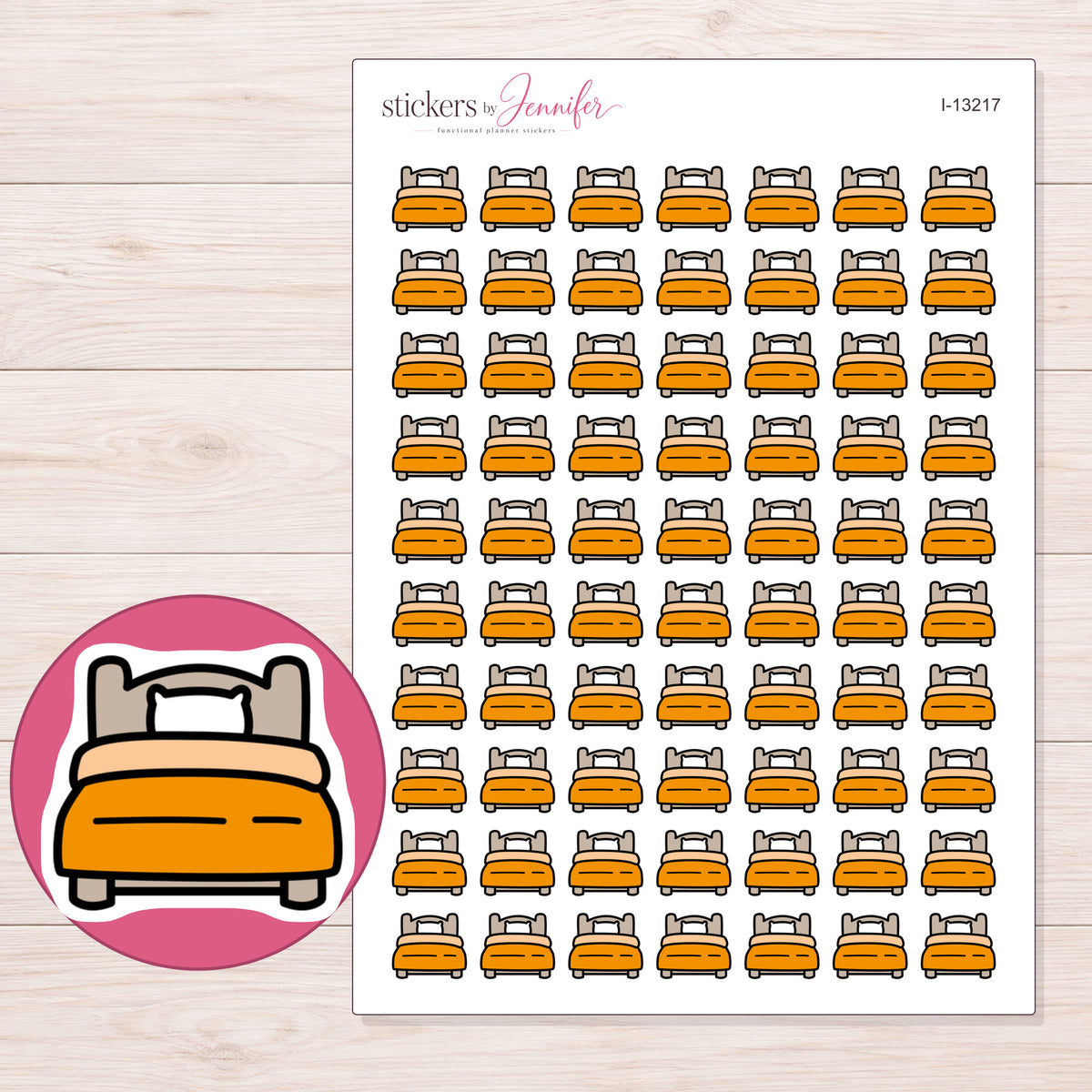 I-13217 planner sticker sheet with enlarged sticker detail