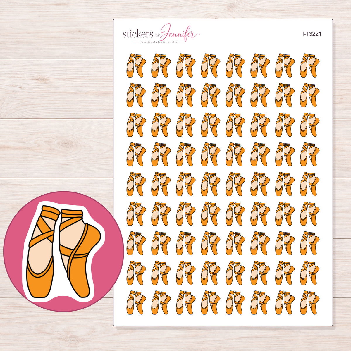 I-13221 planner sticker sheet with enlarged sticker detail