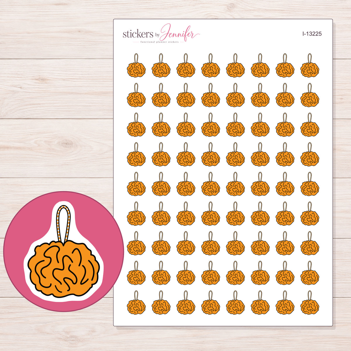 I-13225 planner sticker sheet with enlarged sticker detail