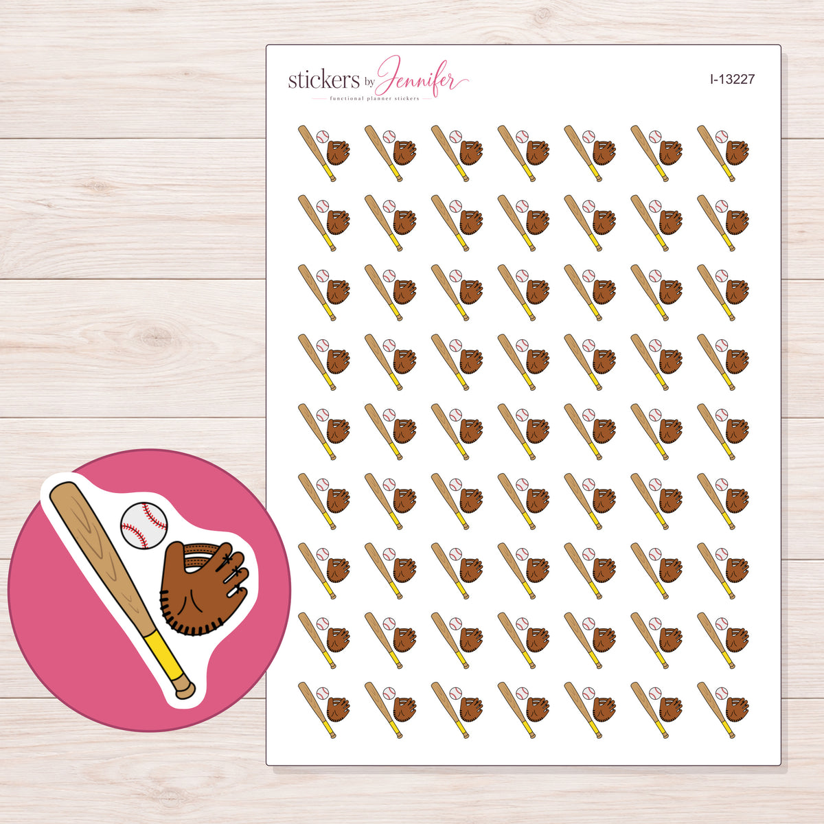 I-13227 planner sticker sheet with enlarged sticker detail