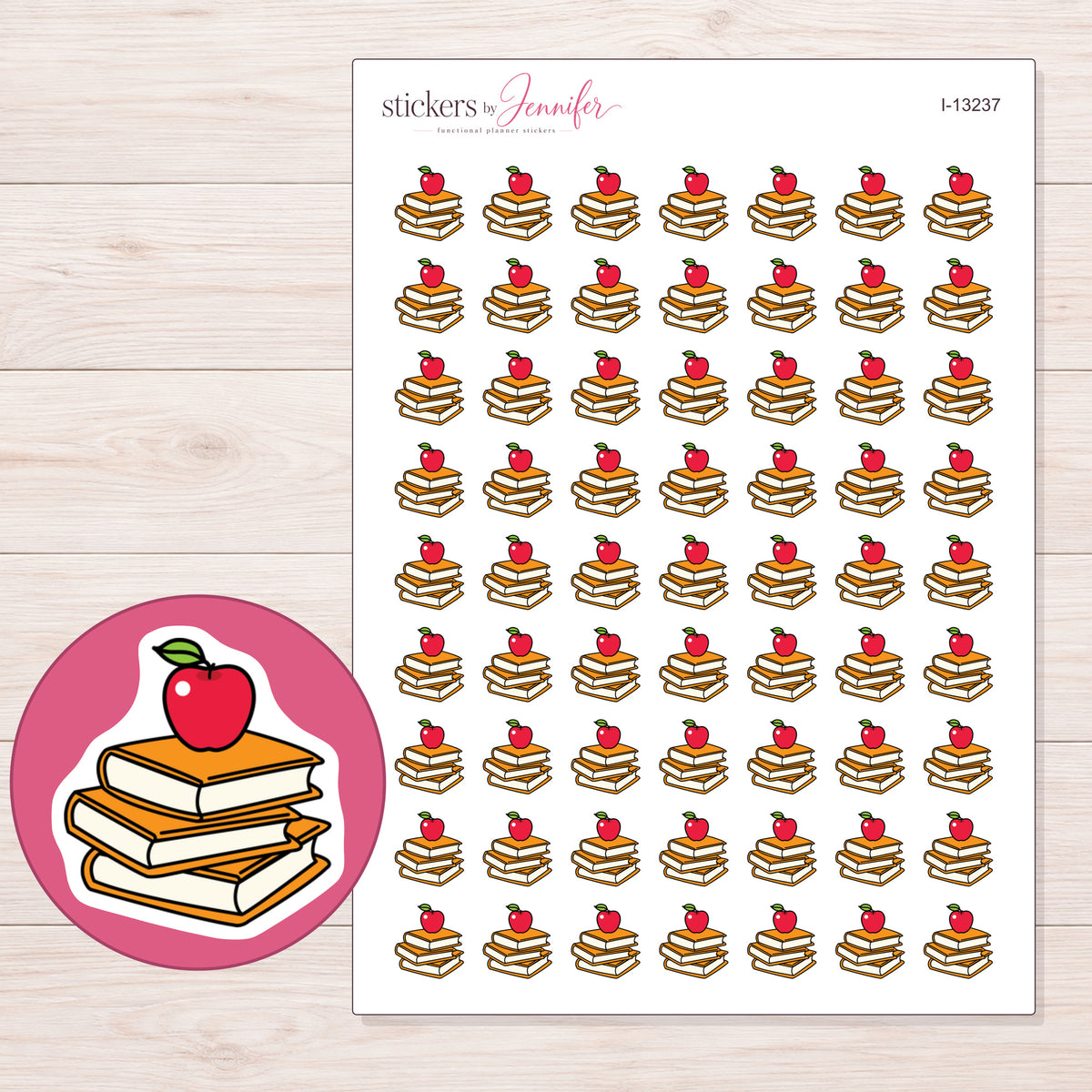 I-13237 planner sticker sheet with enlarged sticker detail