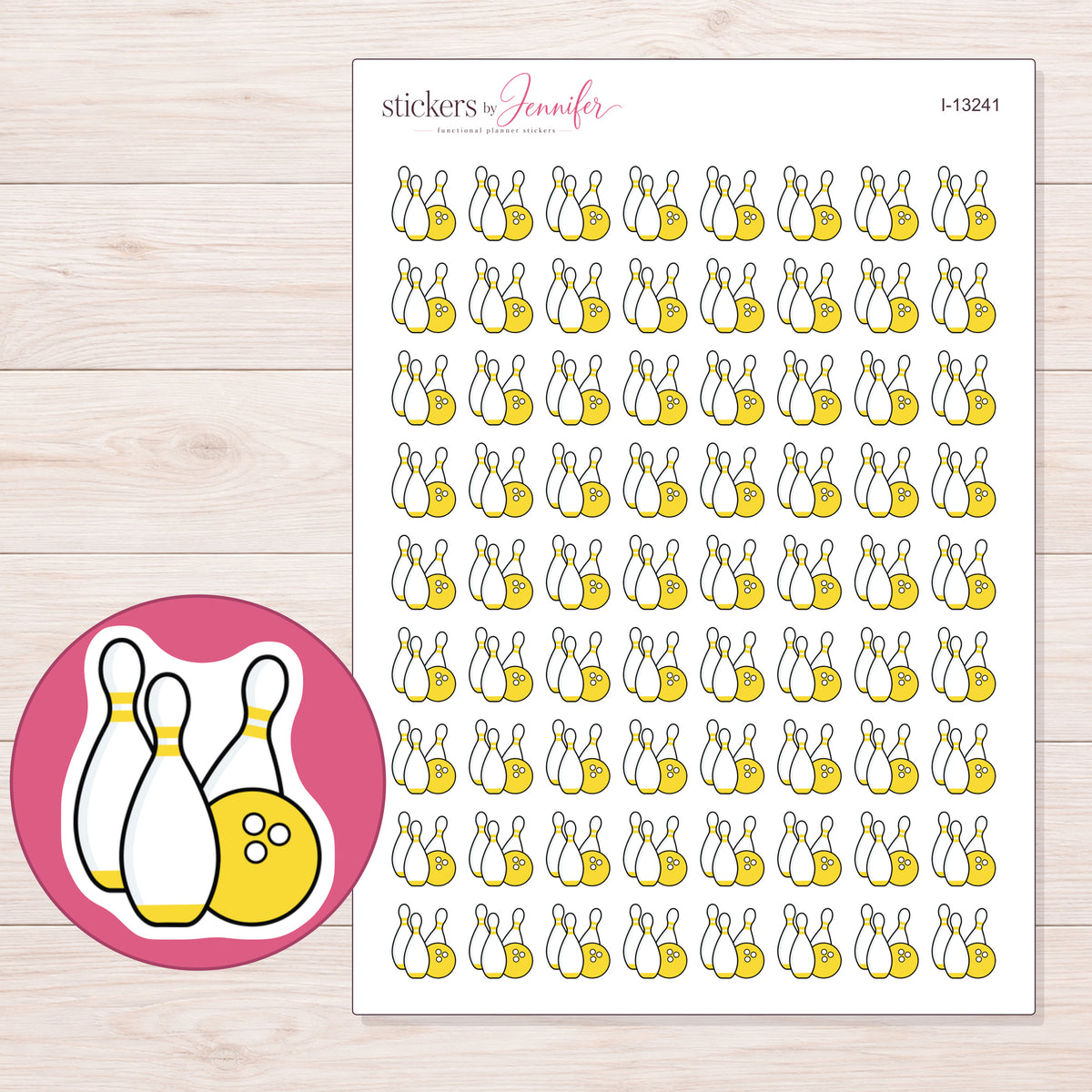 I-13241 planner sticker sheet with enlarged sticker detail