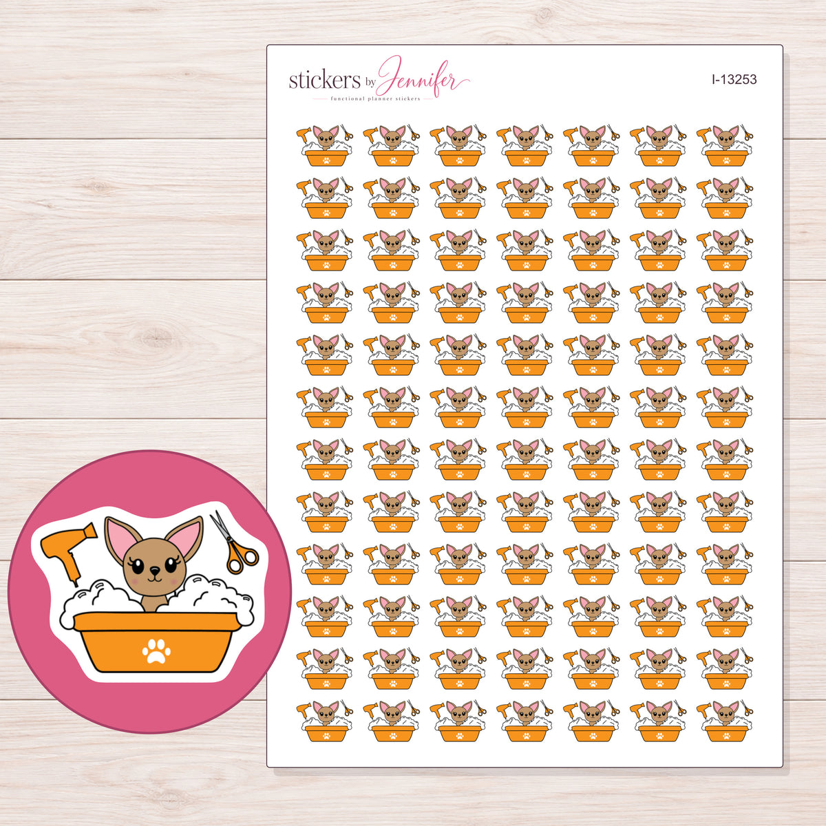 I-13253 planner sticker sheet with enlarged sticker detail
