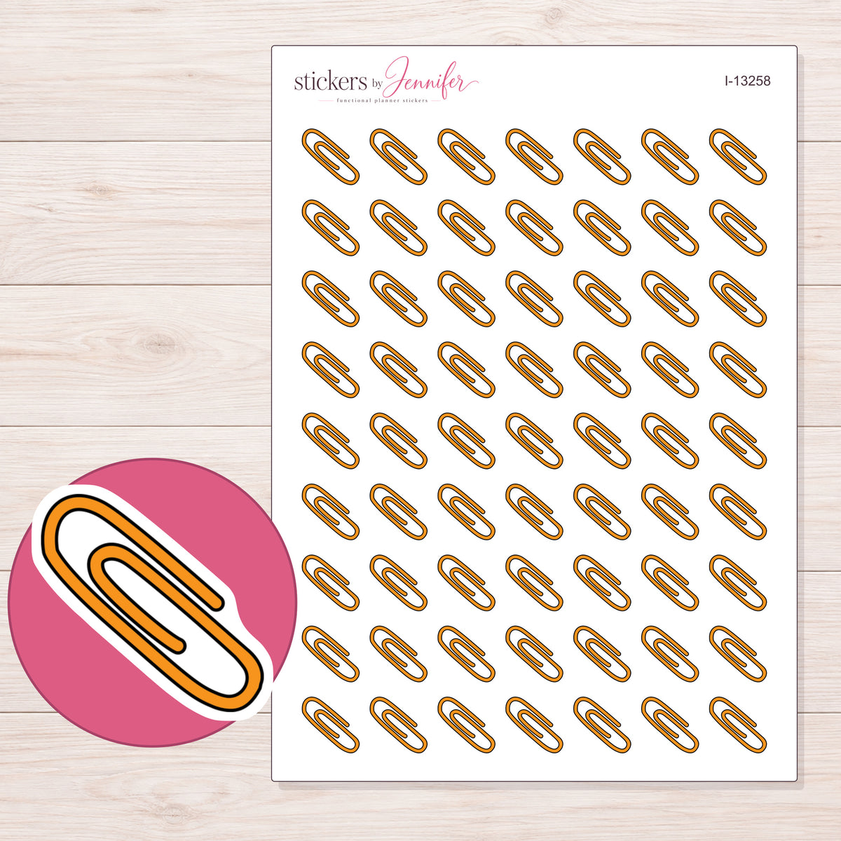 I-13258 planner sticker sheet with enlarged sticker detail