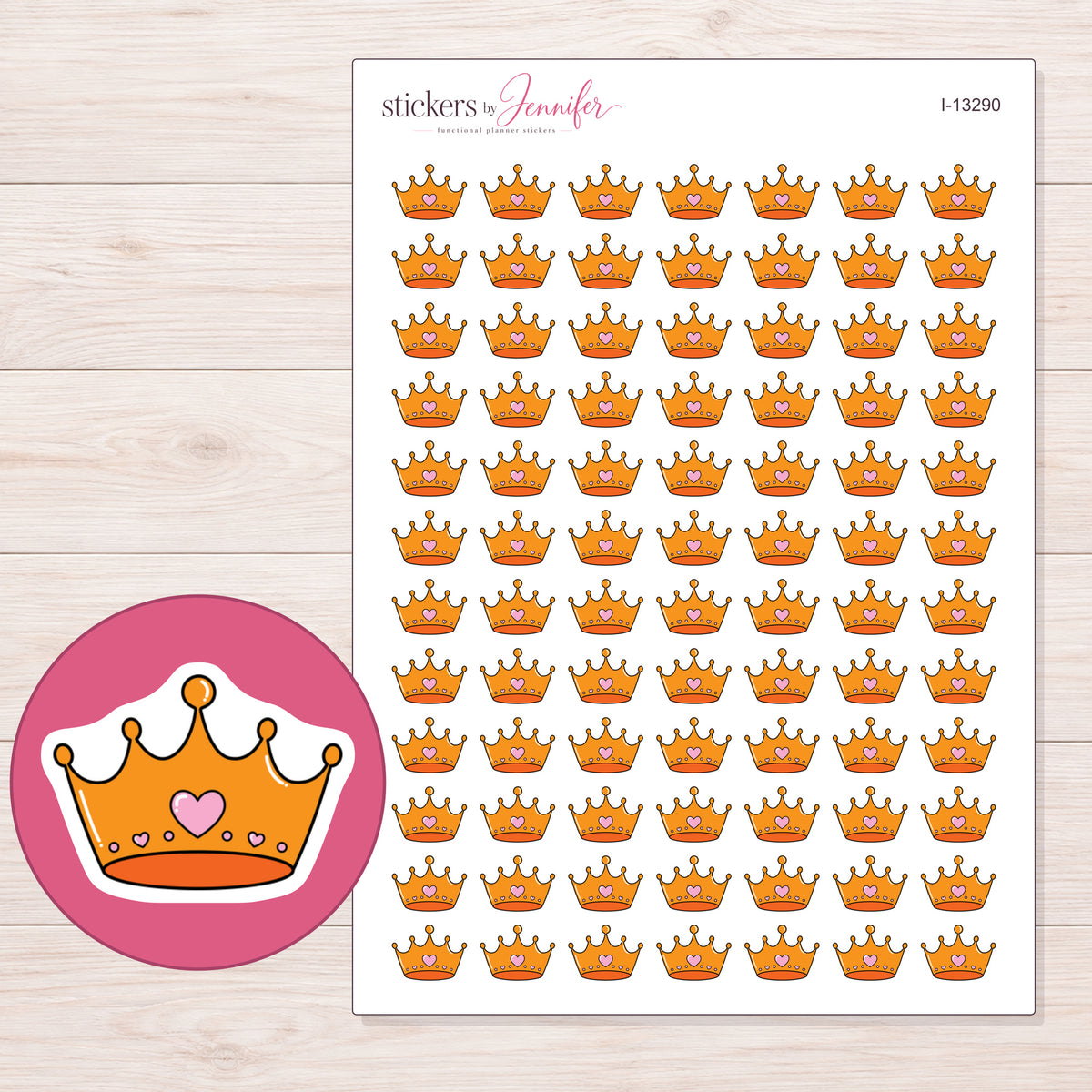 I-13290 planner sticker sheet with enlarged sticker detail