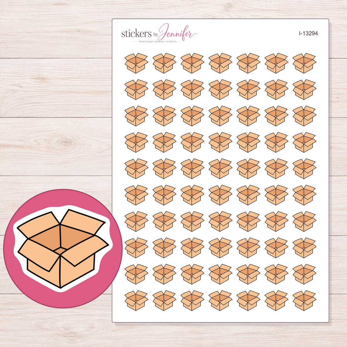I-13294 planner sticker sheet with enlarged sticker detail
