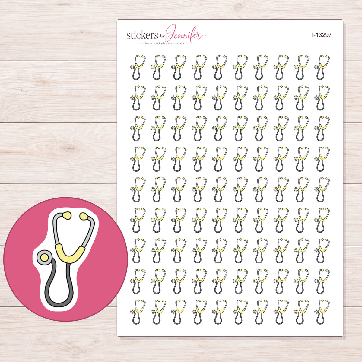 I-13297 planner sticker sheet with enlarged sticker detail
