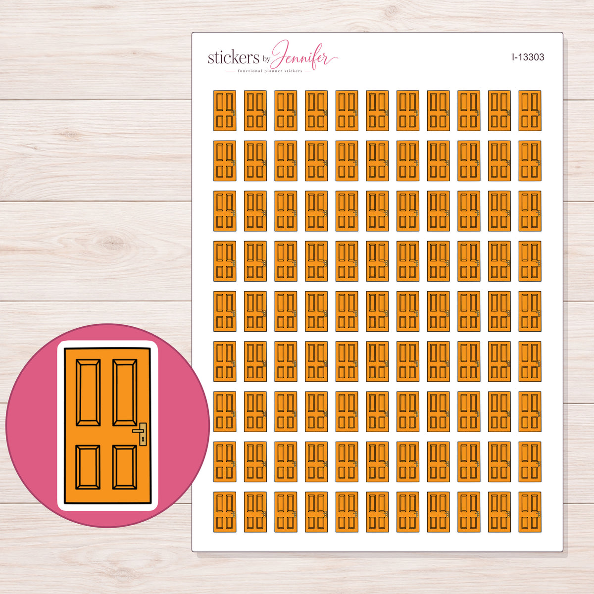 I-13303 planner sticker sheet with enlarged sticker detail