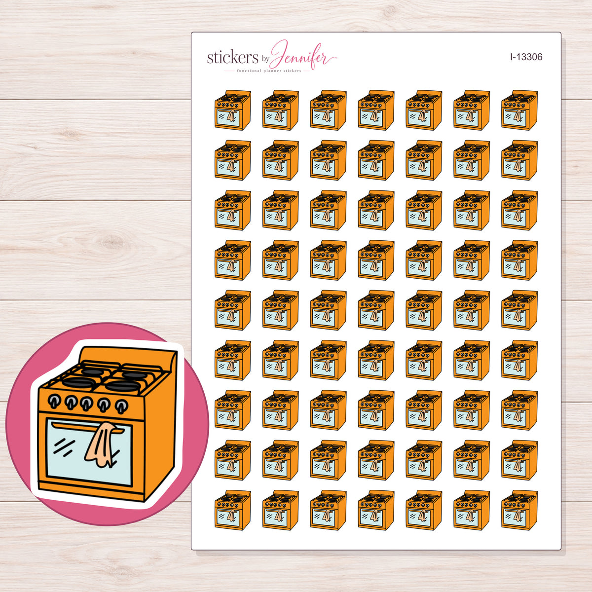 I-13306 planner sticker sheet with enlarged sticker detail