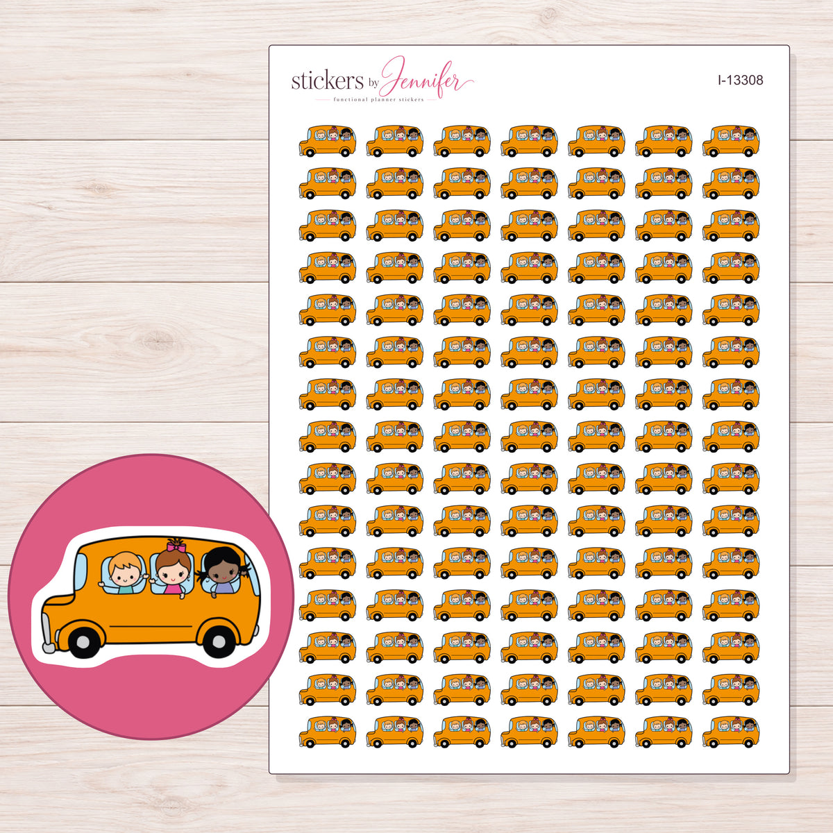 I-13308 planner sticker sheet with enlarged sticker detail