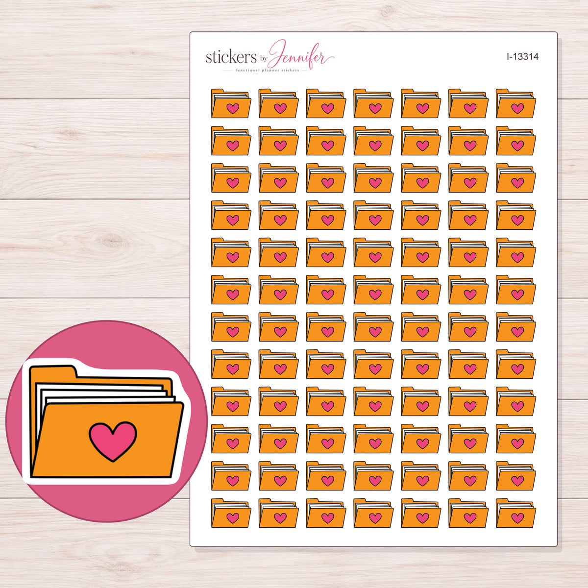 I-13314 planner sticker sheet with enlarged sticker detail