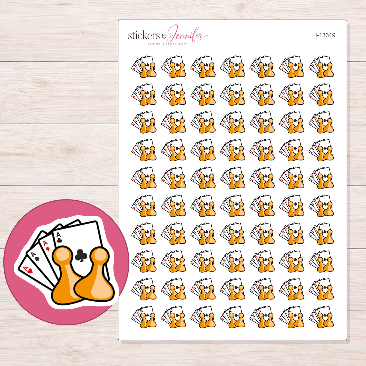 I-13319 planner sticker sheet with enlarged sticker detail