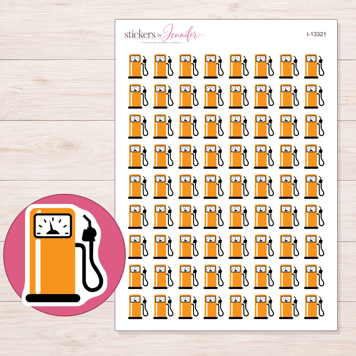 I-13321 planner sticker sheet with enlarged sticker detail