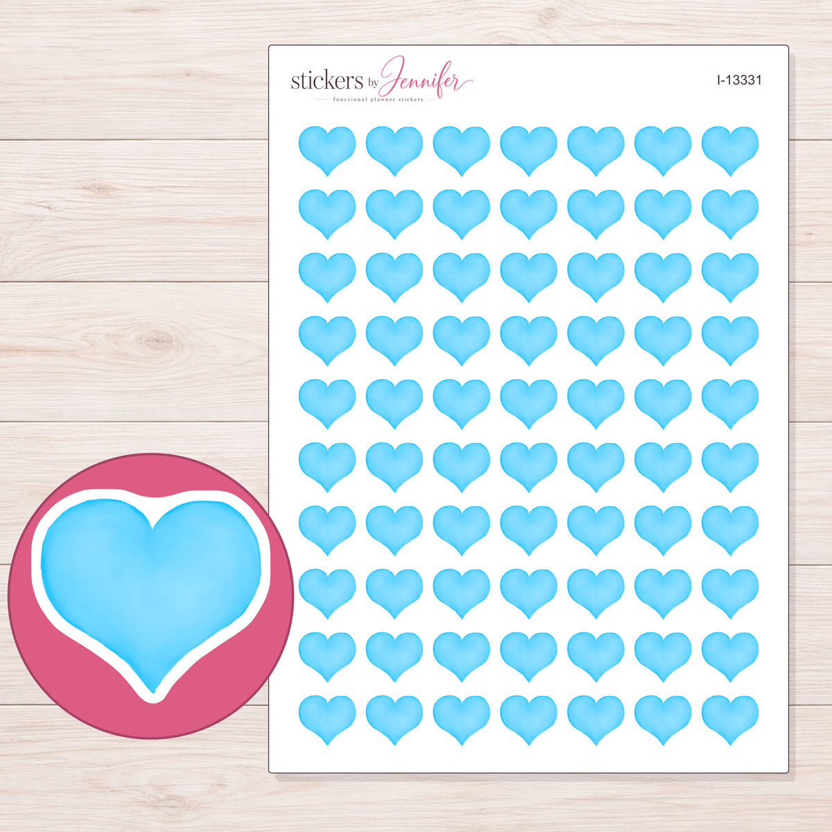 I-13331 planner sticker sheet with enlarged sticker detail