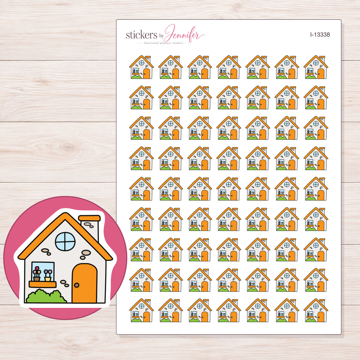 I-13338 planner sticker sheet with enlarged sticker detail