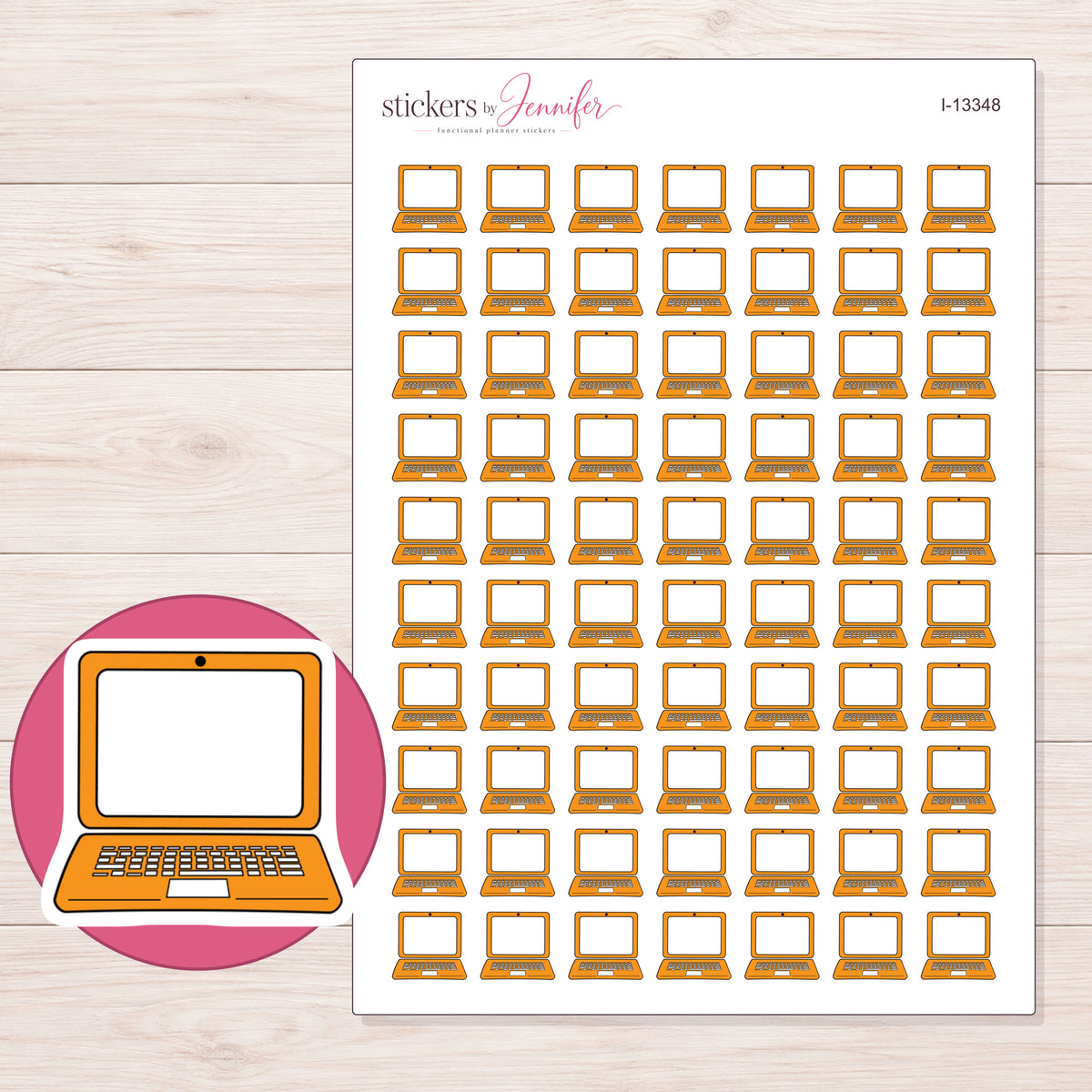 I-13348 planner sticker sheet with enlarged sticker detail