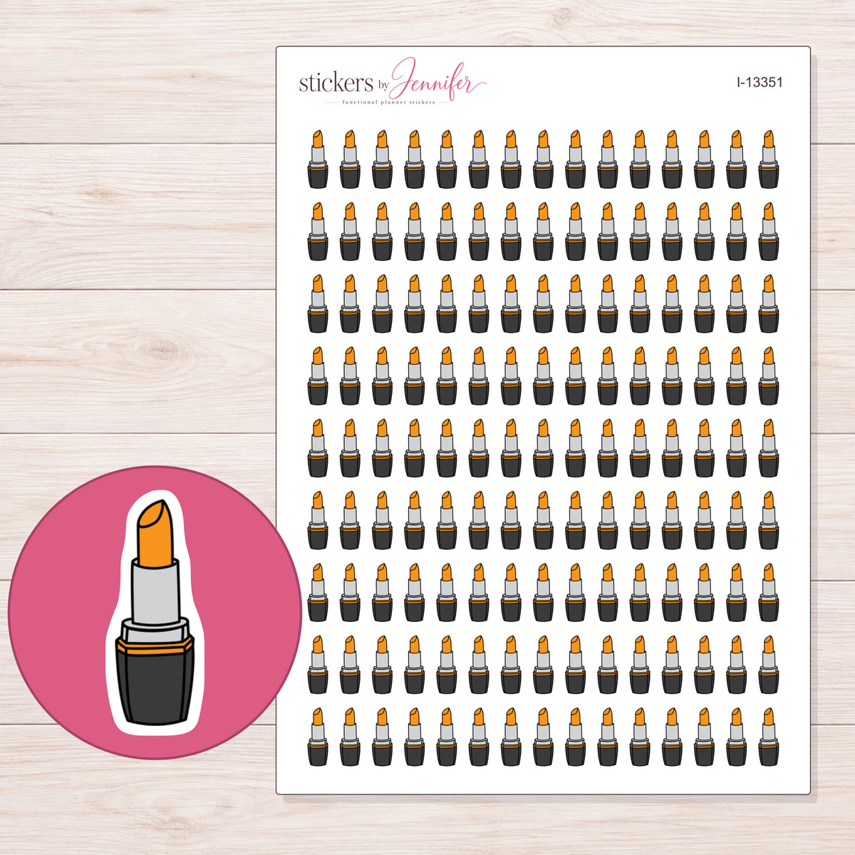 I-13351 planner sticker sheet with enlarged sticker detail