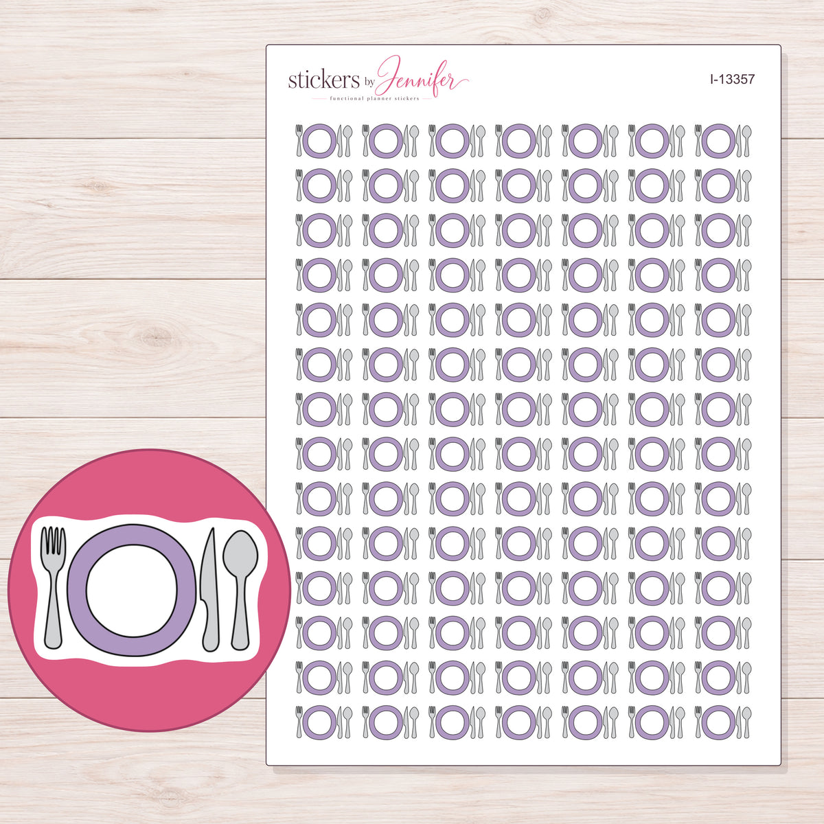 I-13357 planner sticker sheet with enlarged sticker detail