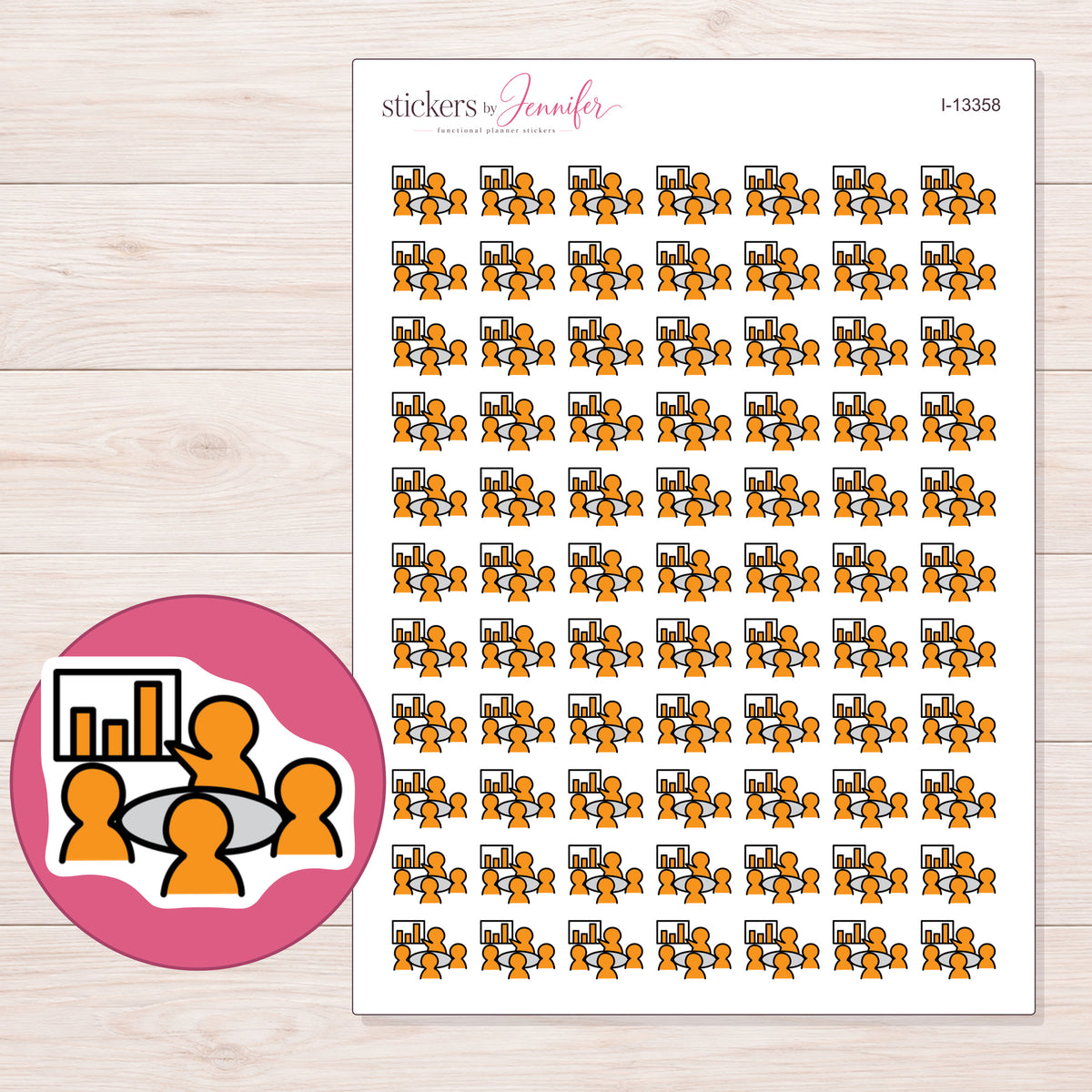 I-13358 planner sticker sheet with enlarged sticker detail