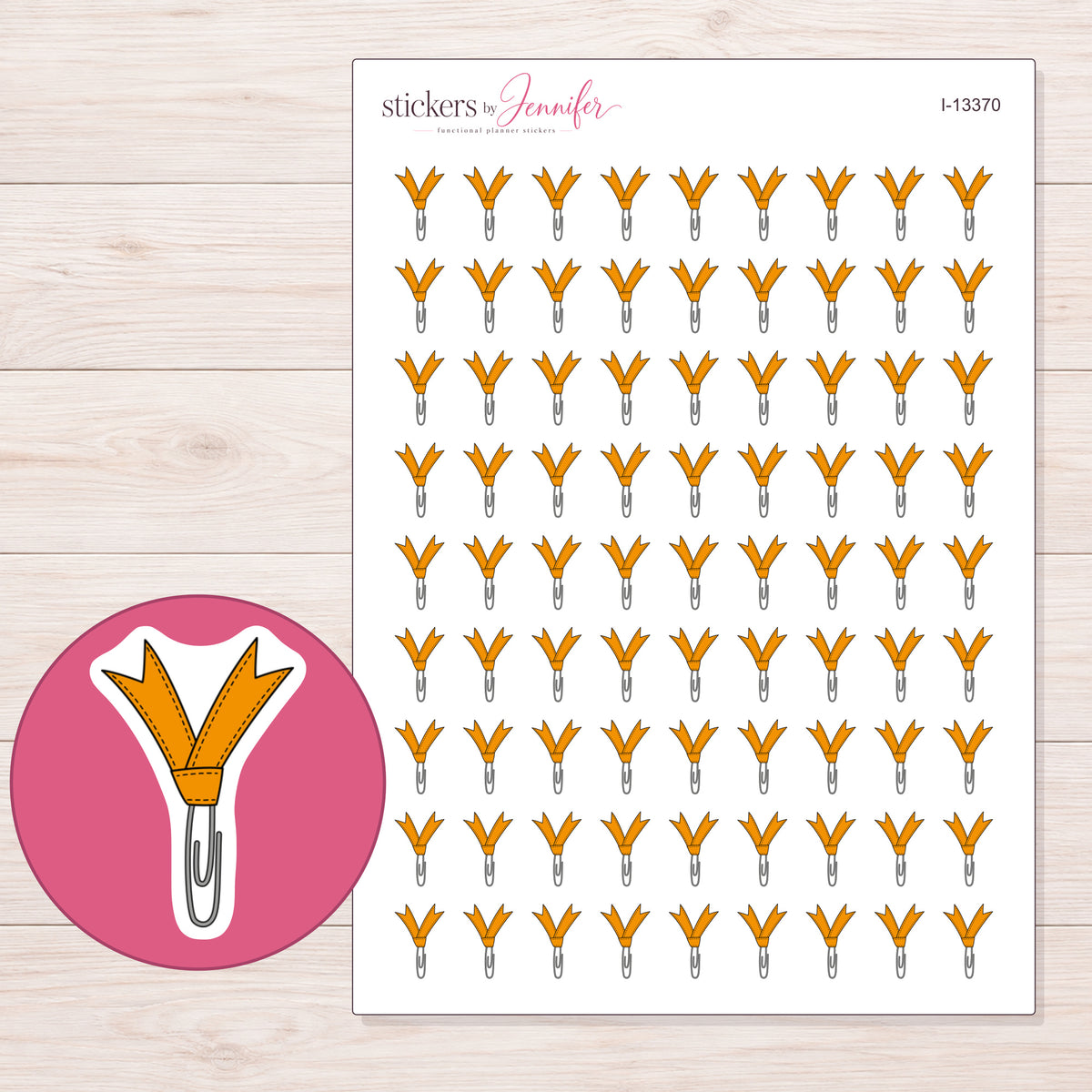 I-13370 planner sticker sheet with enlarged sticker detail