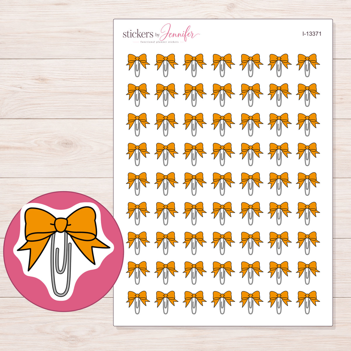 I-13371 planner sticker sheet with enlarged sticker detail