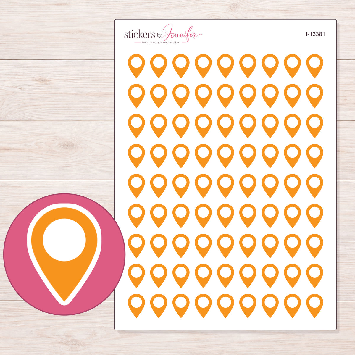 I-13381 planner sticker sheet with enlarged sticker detail