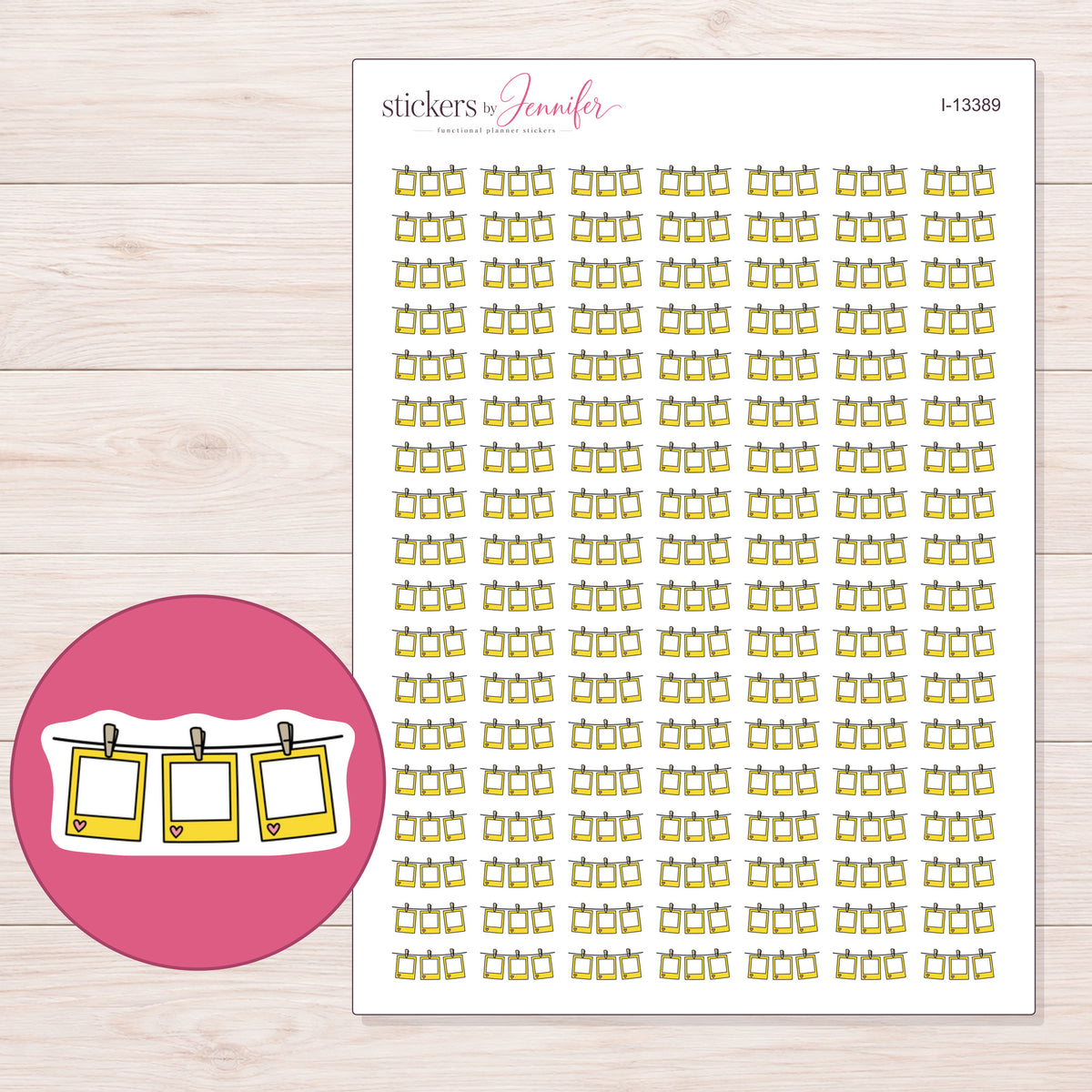 I-13389 planner sticker sheet with enlarged sticker detail