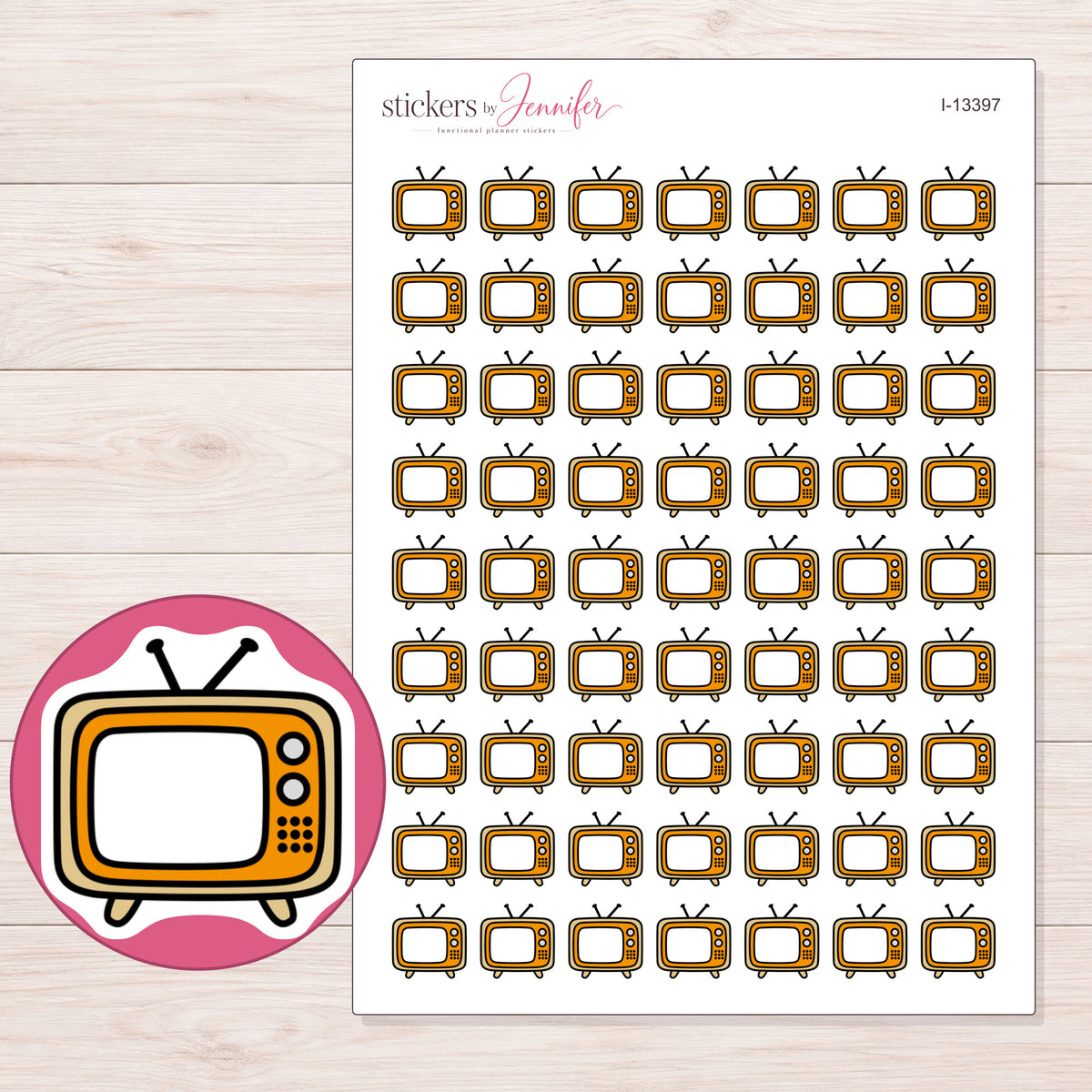 I-13397 planner sticker sheet with enlarged sticker detail