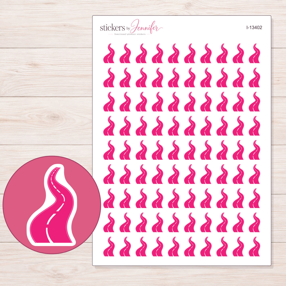 I-13402 planner sticker sheet with enlarged sticker detail