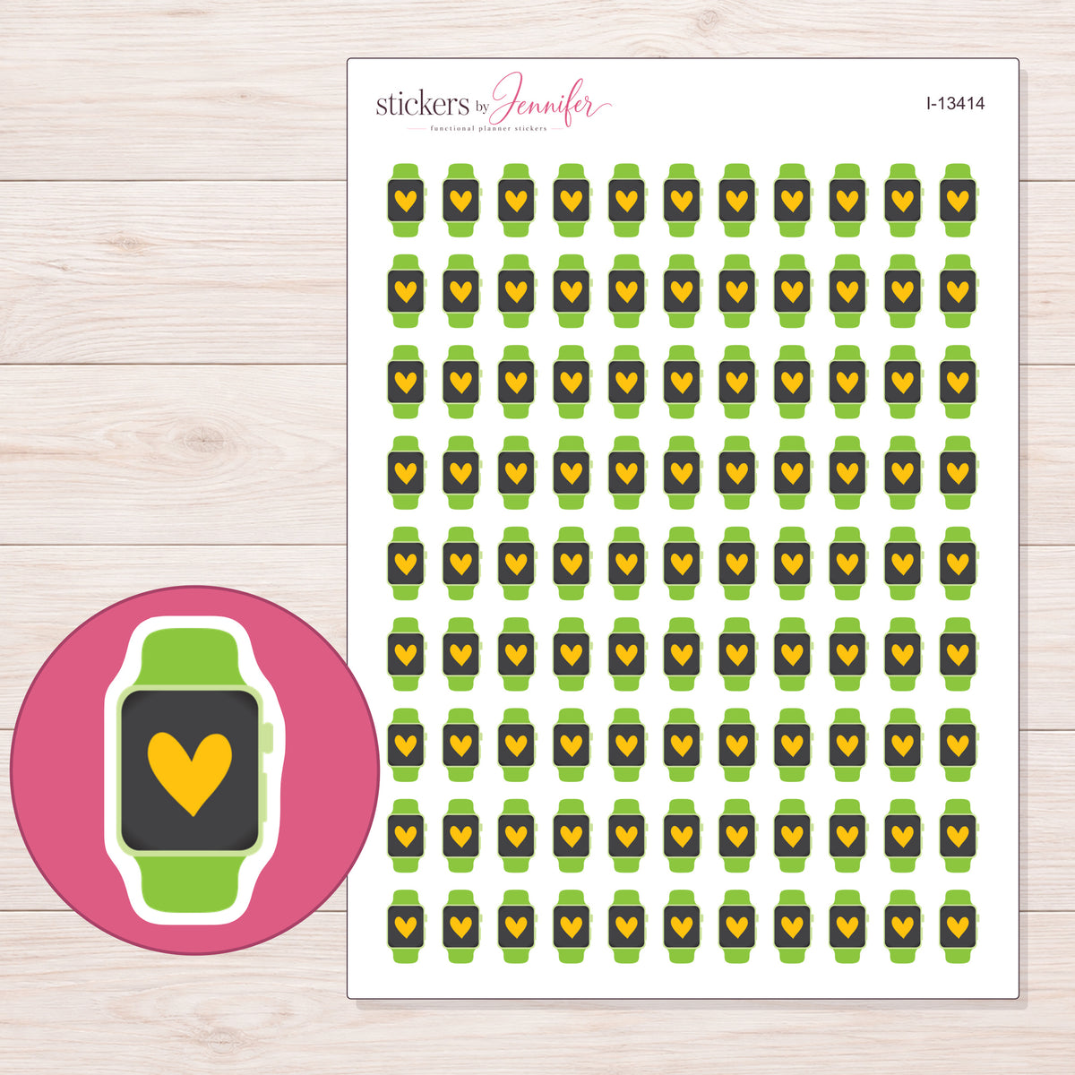 I-13414 planner sticker sheet with enlarged sticker detail