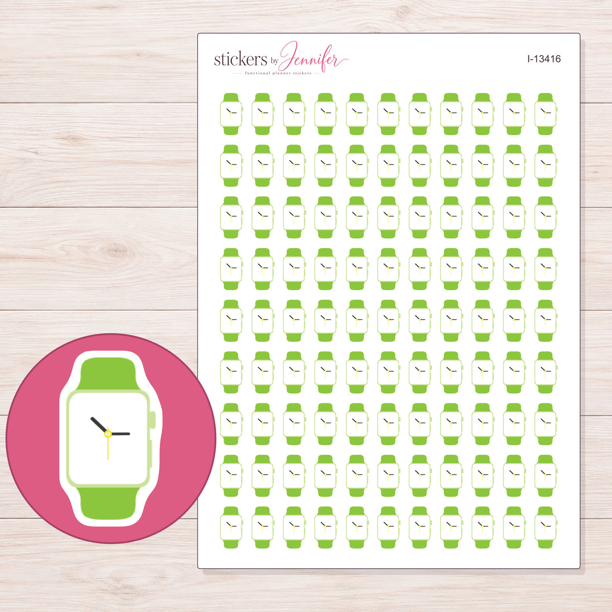 I-13416 planner sticker sheet with enlarged sticker detail