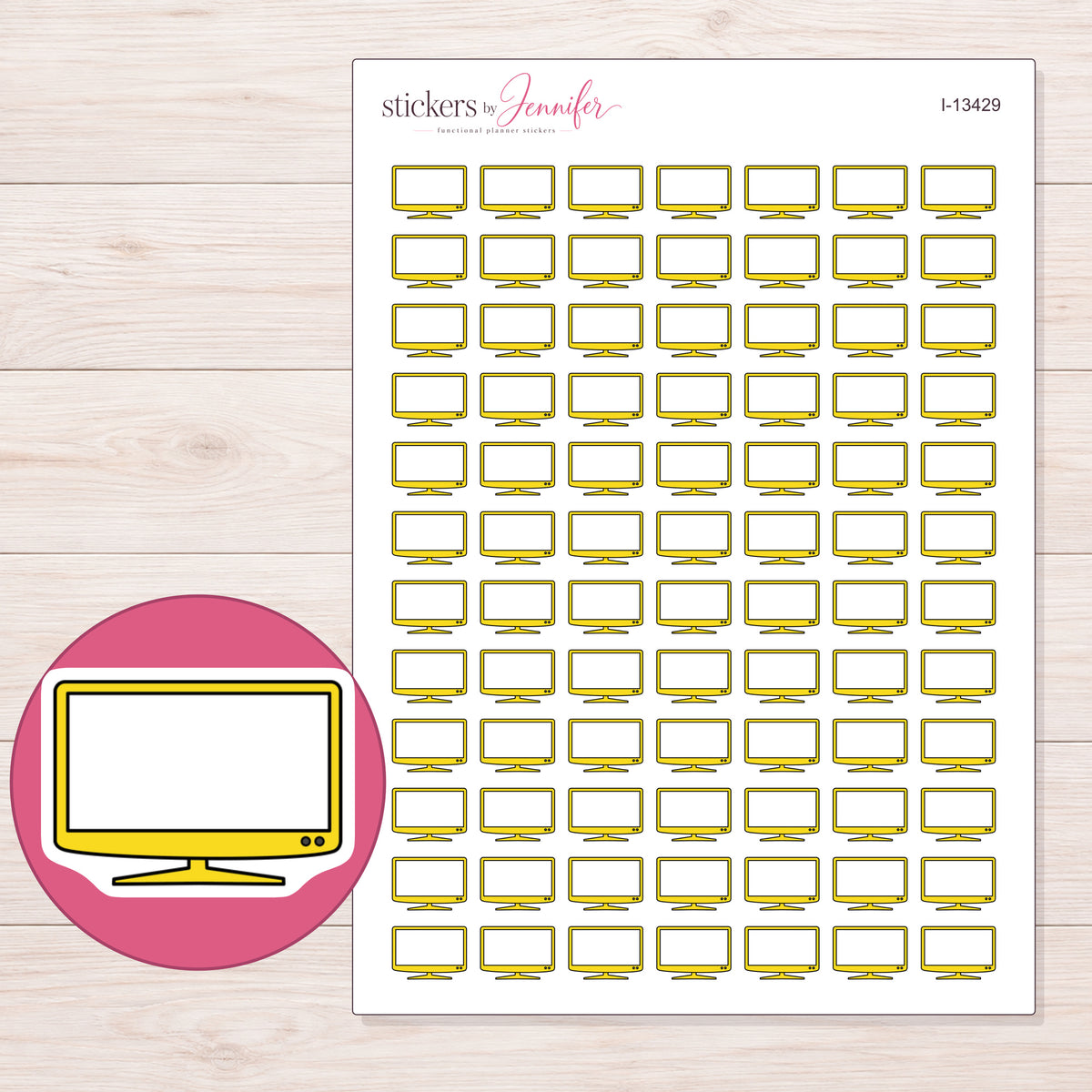 I-13429 planner sticker sheet with enlarged sticker detail