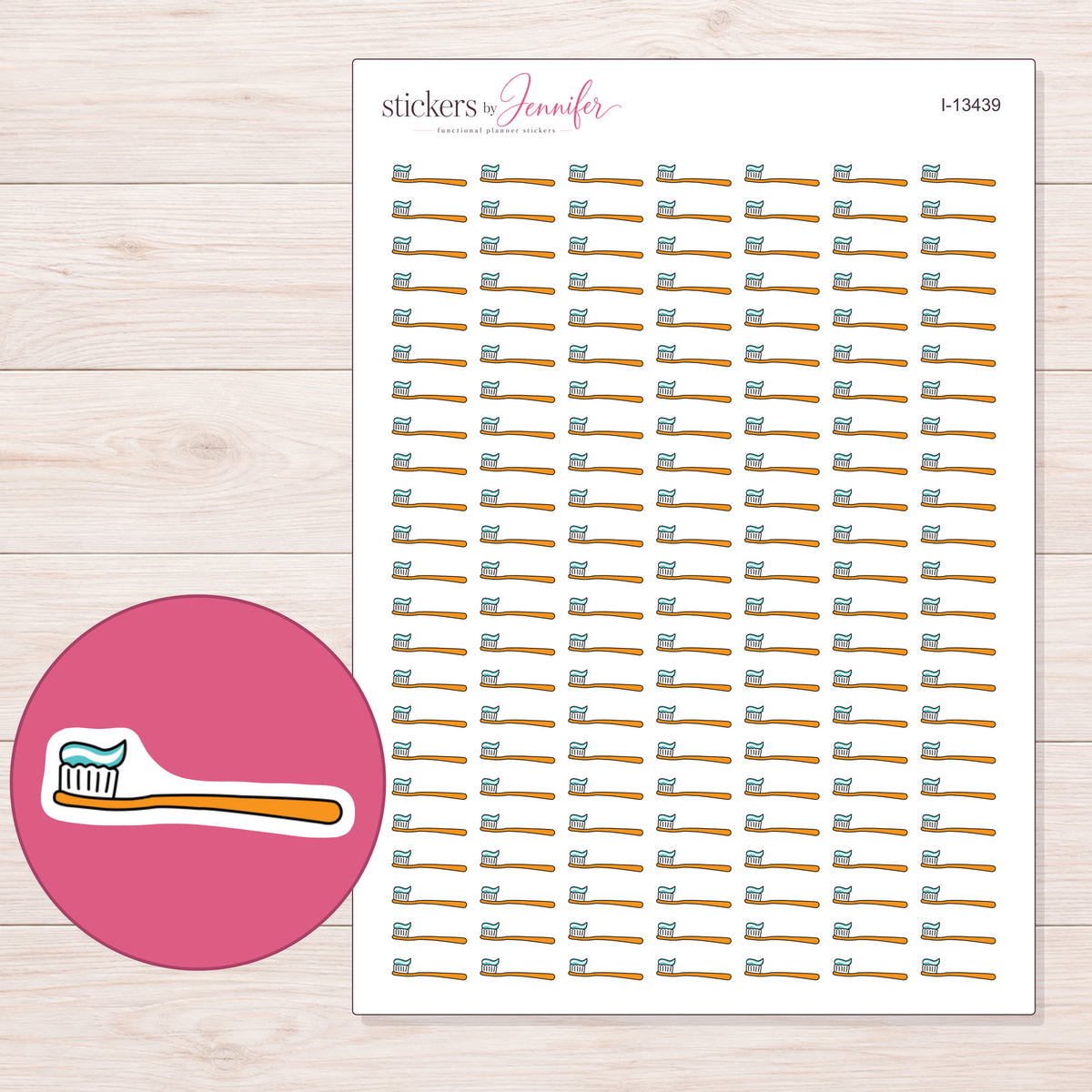 I-13439 planner sticker sheet with enlarged sticker detail