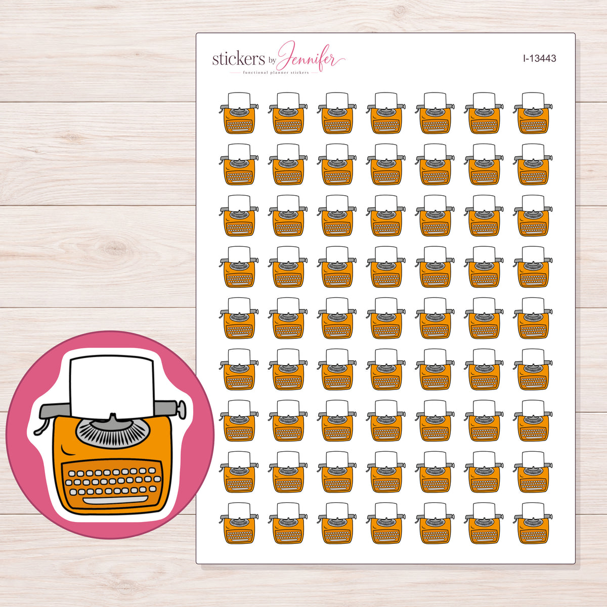 I-13443 planner sticker sheet with enlarged sticker detail