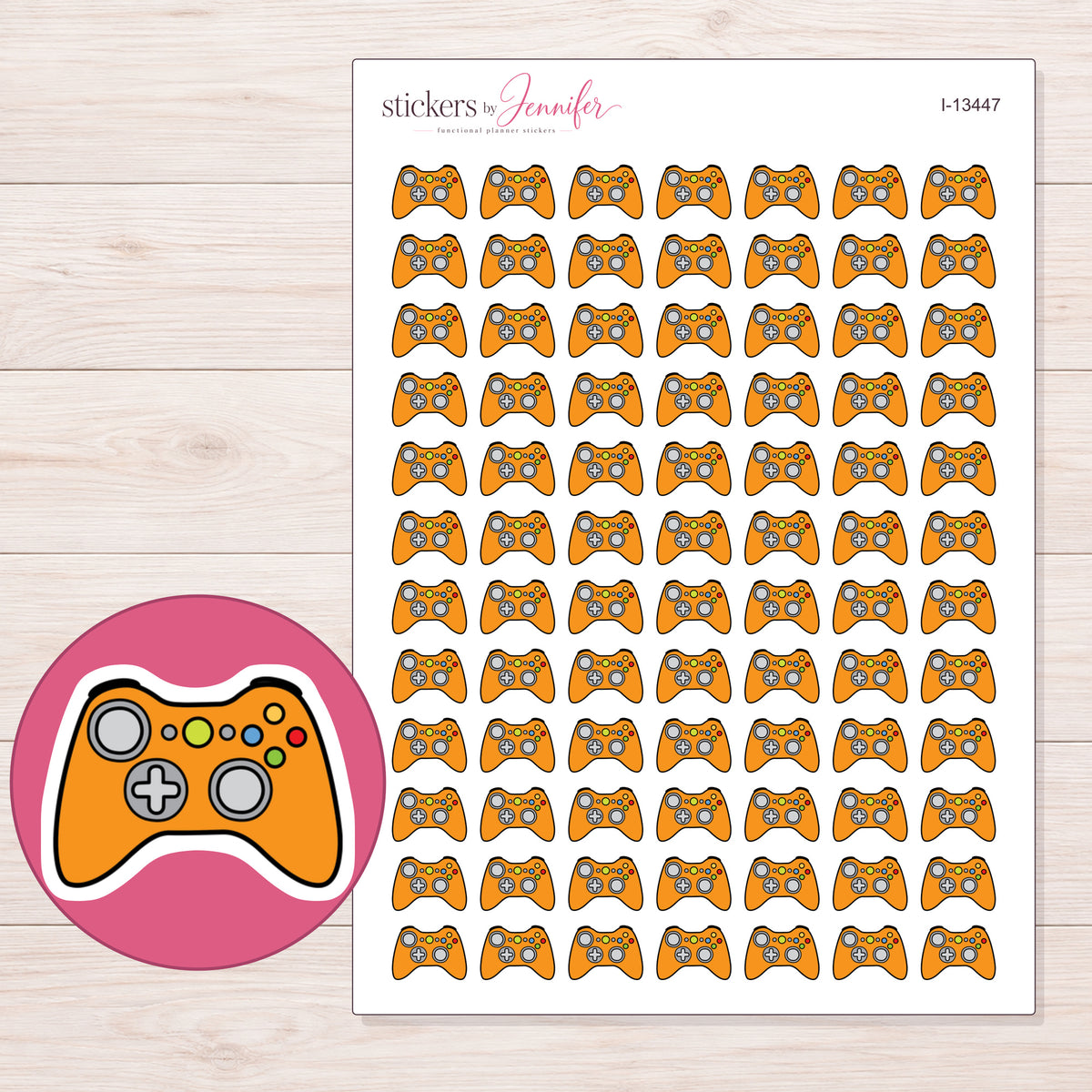 I-13447 planner sticker sheet with enlarged sticker detail