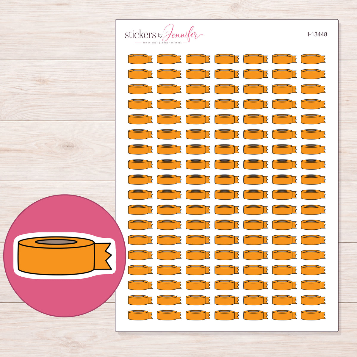 I-13448 planner sticker sheet with enlarged sticker detail