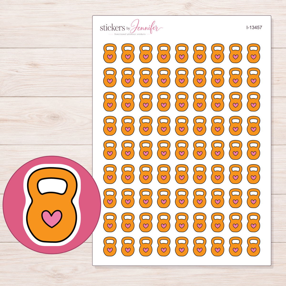 I-13457 planner sticker sheet with enlarged sticker detail