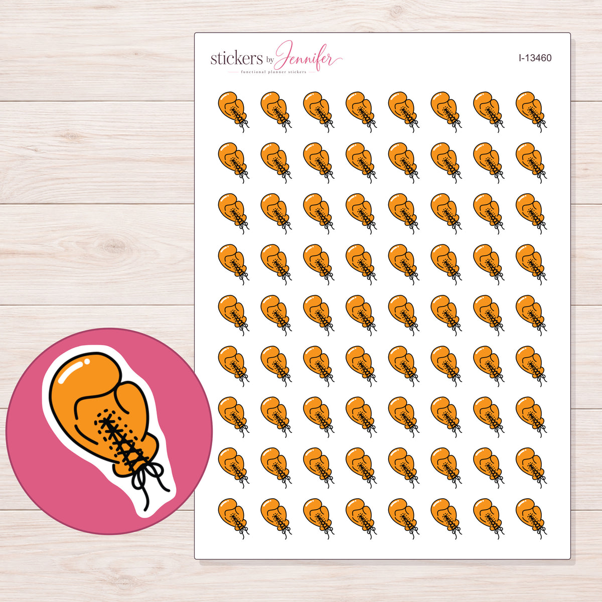 I-13460 planner sticker sheet with enlarged sticker detail