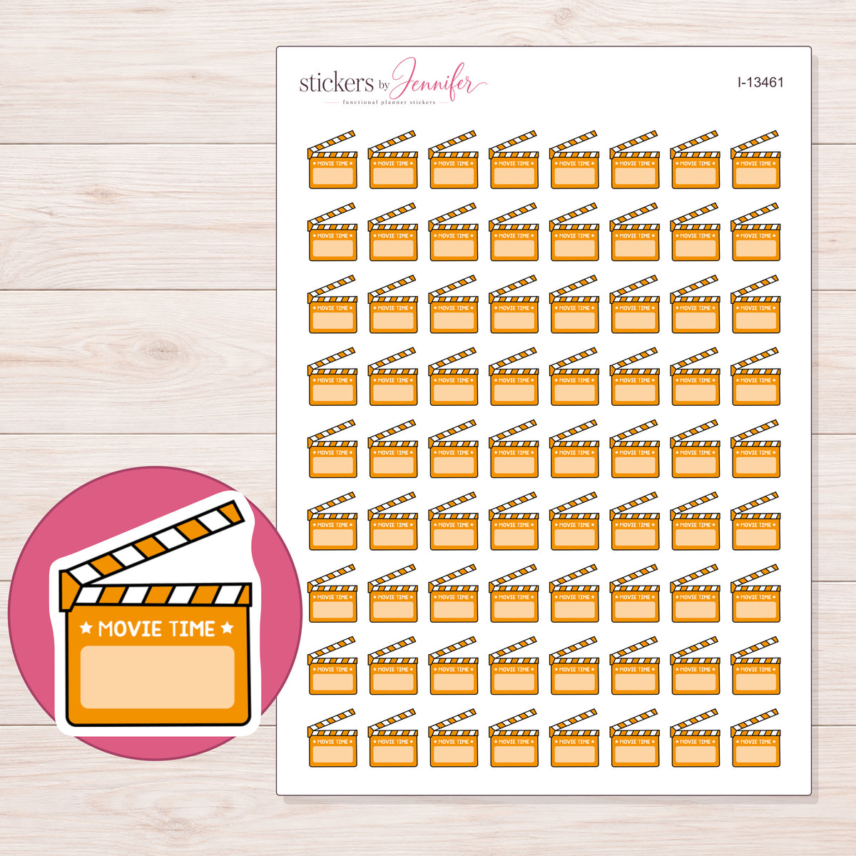I-13461 planner sticker sheet with enlarged sticker detail