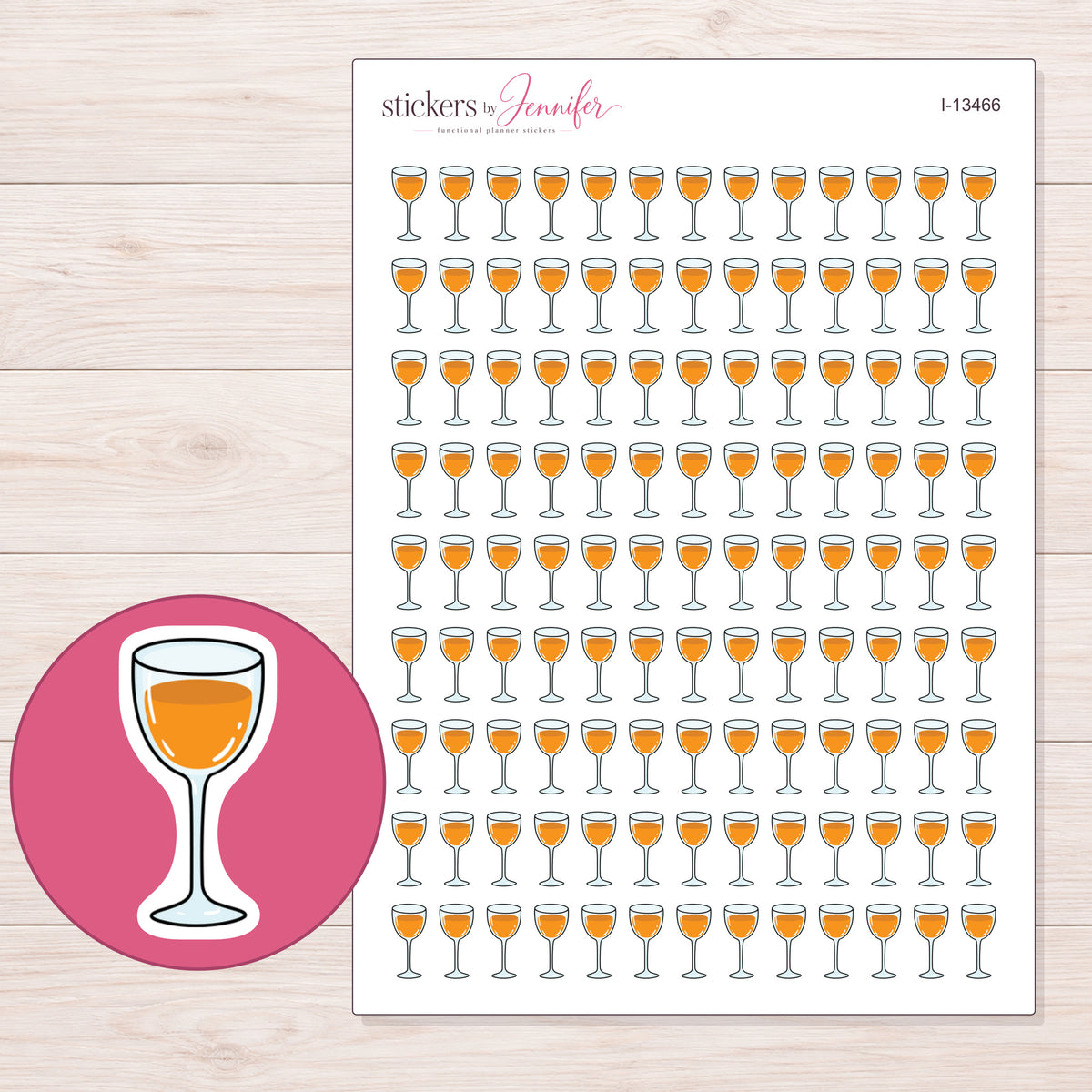 I-13466 planner sticker sheet with enlarged sticker detail