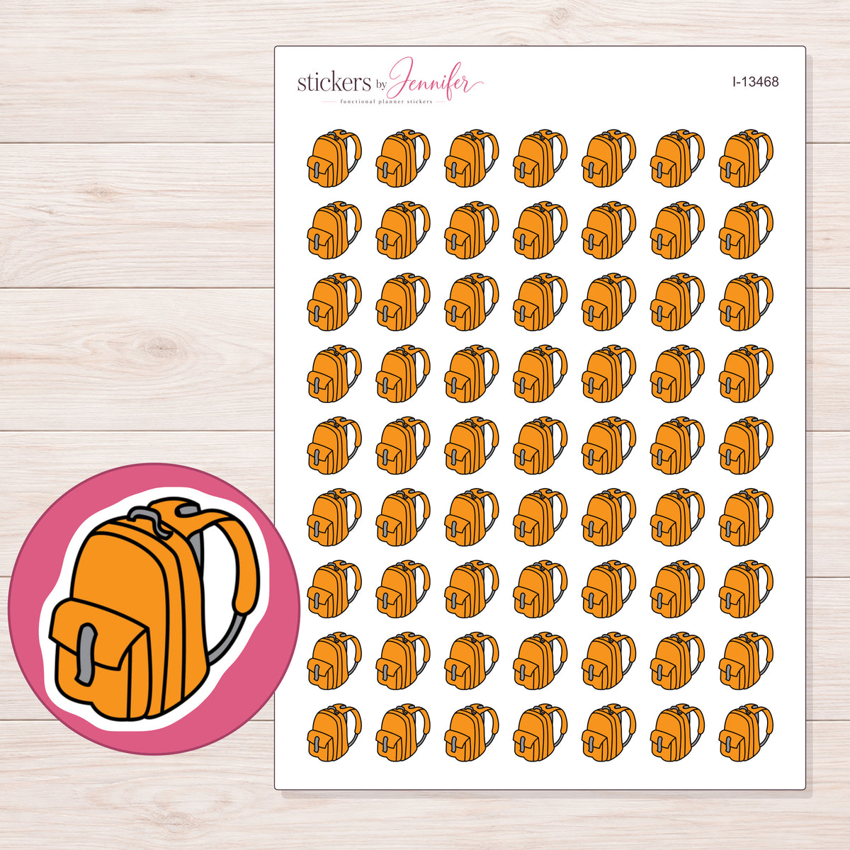 I-13468 planner sticker sheet with enlarged sticker detail