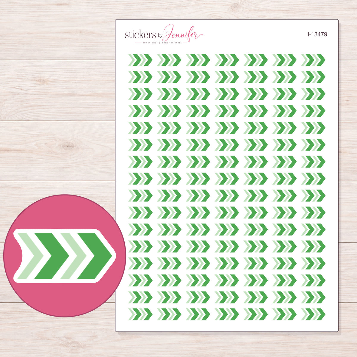 I-13479 planner sticker sheet with enlarged sticker detail