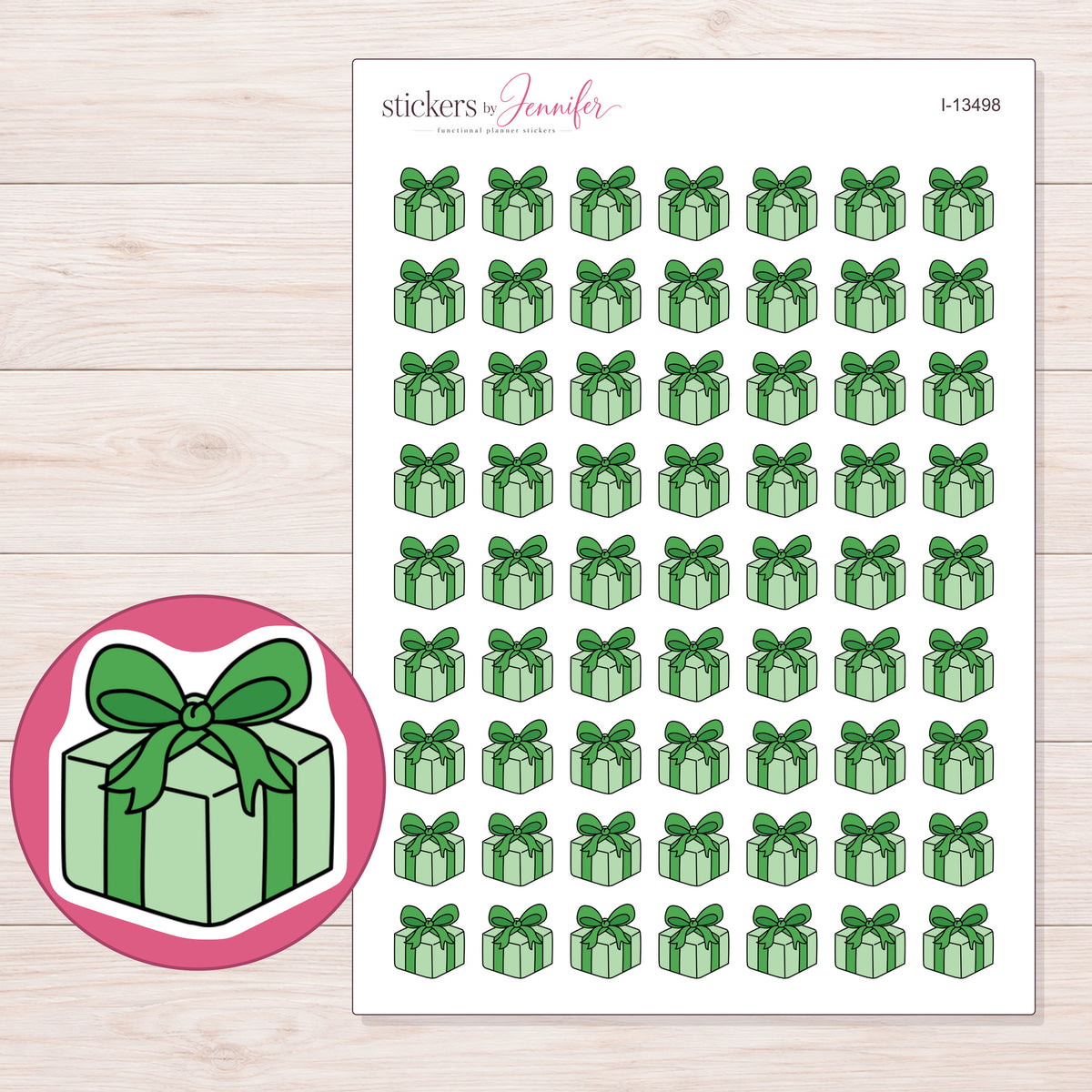 I-13498 planner sticker sheet with enlarged sticker detail