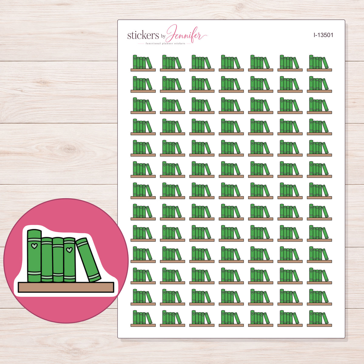 I-13501 planner sticker sheet with enlarged sticker detail