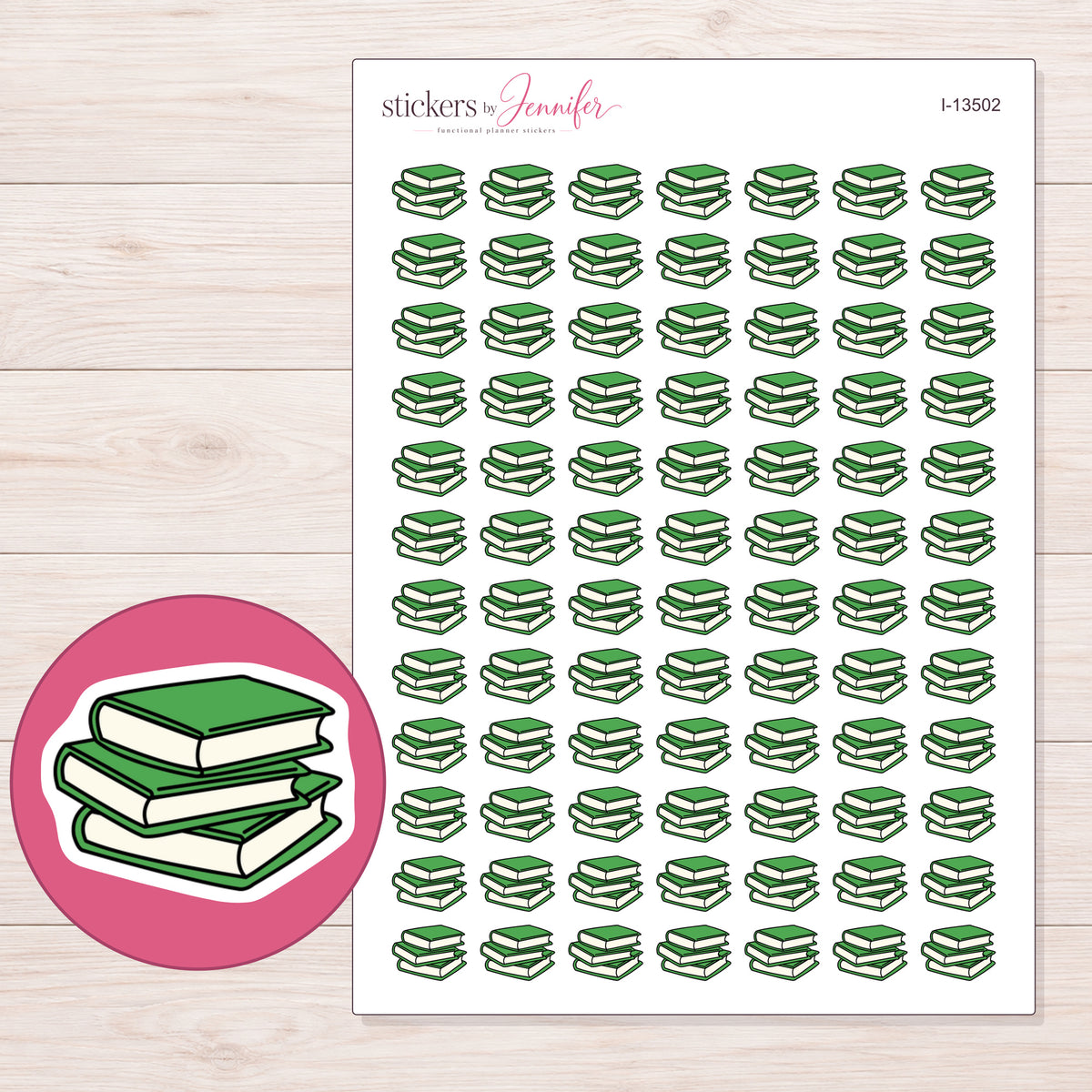 I-13502 planner sticker sheet with enlarged sticker detail